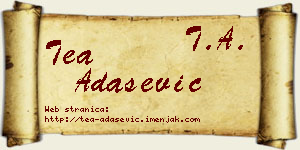 Tea Adašević vizit kartica